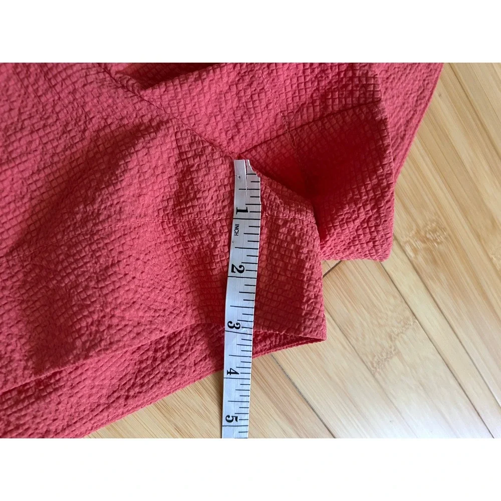 Prana Shorts Size M Coral Pink Seersucker Recycled Material Hiking Casual Travel